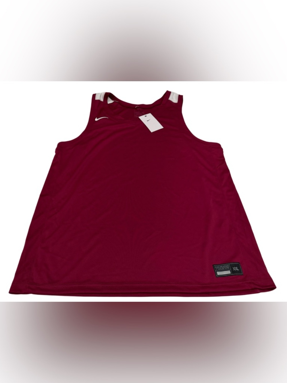 Nike Dri Fit Practice Basketball Tank Top Jersey Red White Mens 2XL Gym Lift XXL